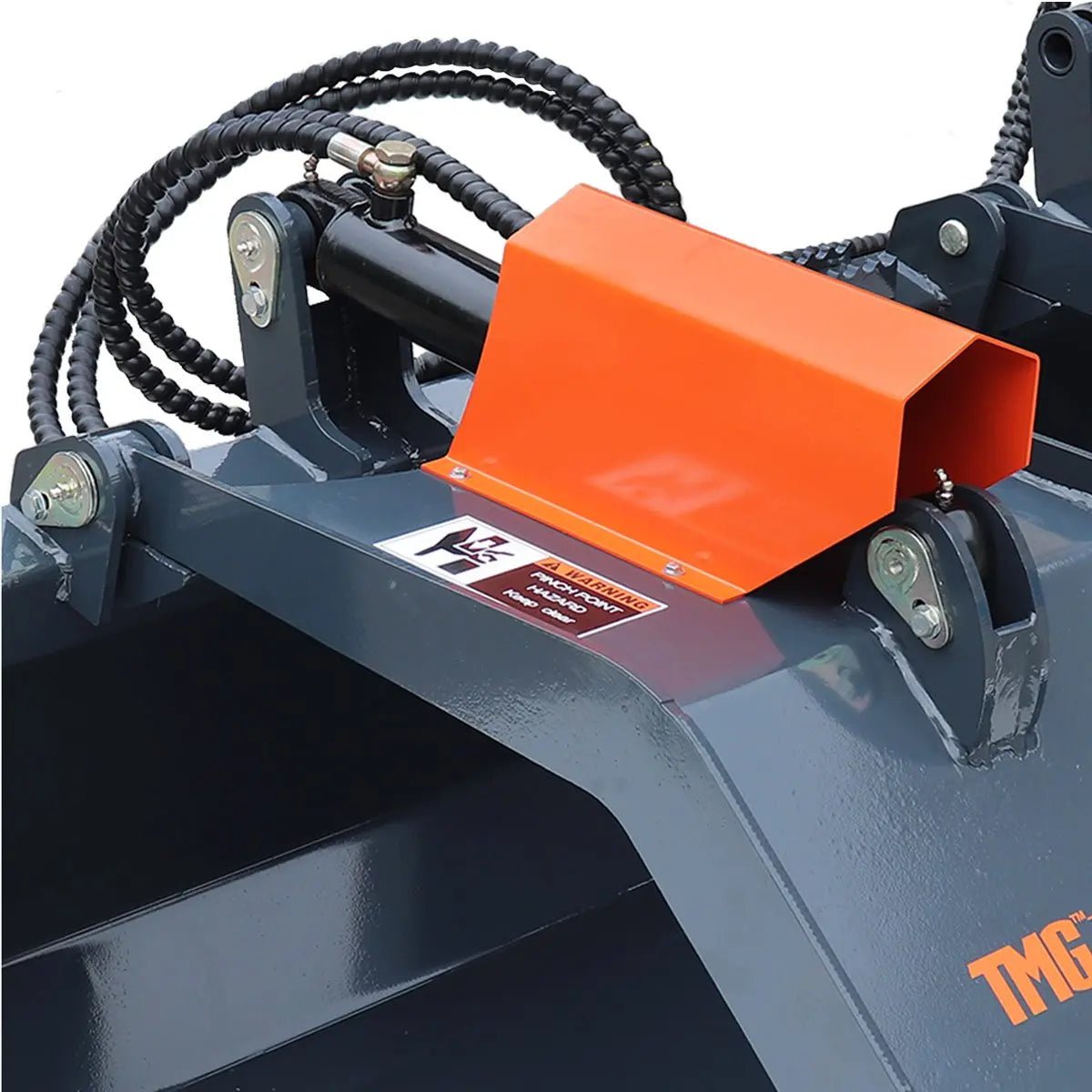 72" Skid Steer Solid Bottom Grapple Bucket, 35" Grab Opening, Dual Cylinder Arms, 3000-lb Capacity, 30-70 HP, TMG-GB72 - Image 10