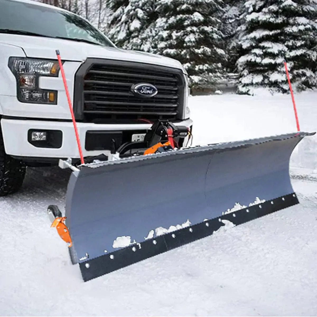 72" Truck/SUV Front Mount Snow Plow Pusher, Left and Right Angle, 2" Mount Receiver, Wireless Winch Control, TMG-TSP72 - Image 3