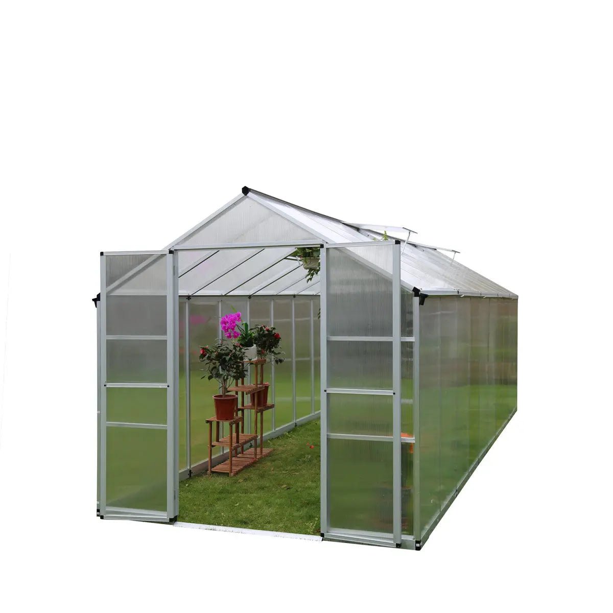 8' x 20' Aluminum Frame Greenhouse w/4 mm Twin Wall Polycarbonate Panels, UV Protected Panels, TMG-GH820 - Image 4