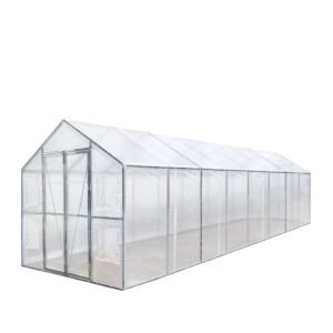 8’ x 26’ Greenhouse Grow Tent w/20 Mil Ripstop Leno Mesh PVC Cover, Galvanized Steel Frame, Roll-up Windows, TMG-GH826