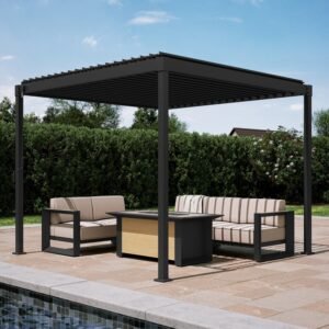 MIRADOR 80S 10'x10' CHARCOAL PERGOLA