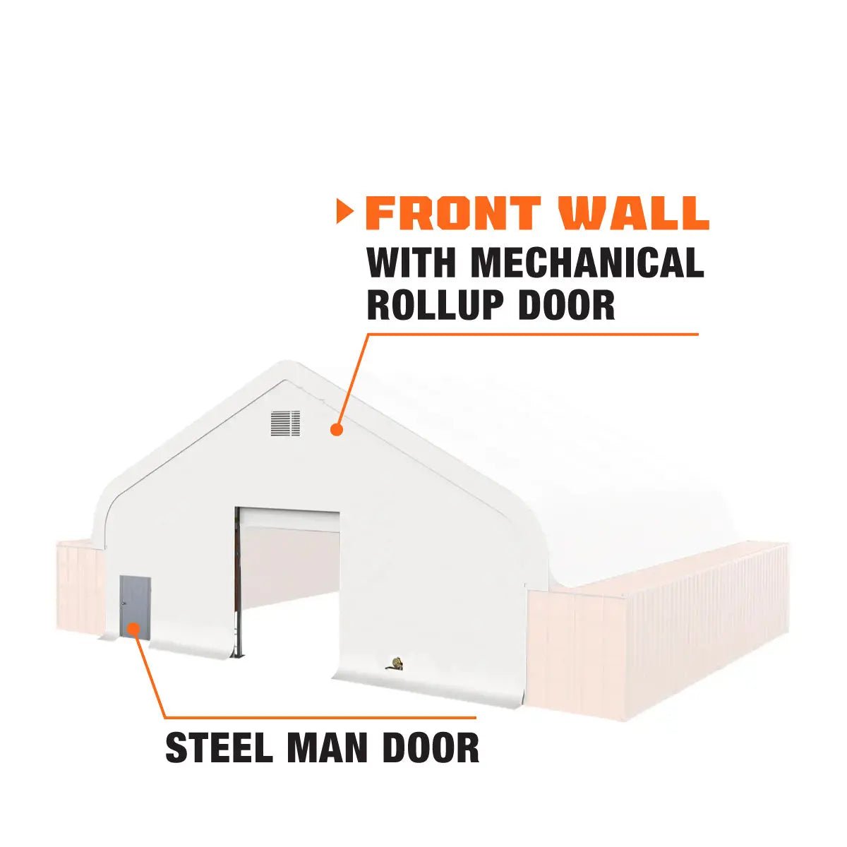 Front End Wall Kit, Compatible with TMG-DT5040CF-PRO container shelter installed with the standard height container (8’6"), TMG-DT50FW8V - Image 4