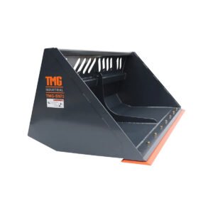 Heavy-Duty 72" Skid Steer Snow/Mulch Bucket, Bolt-On Cut Edge, 1500-lb Weight Capacity, Universal Quick Mount, TMG-SN72