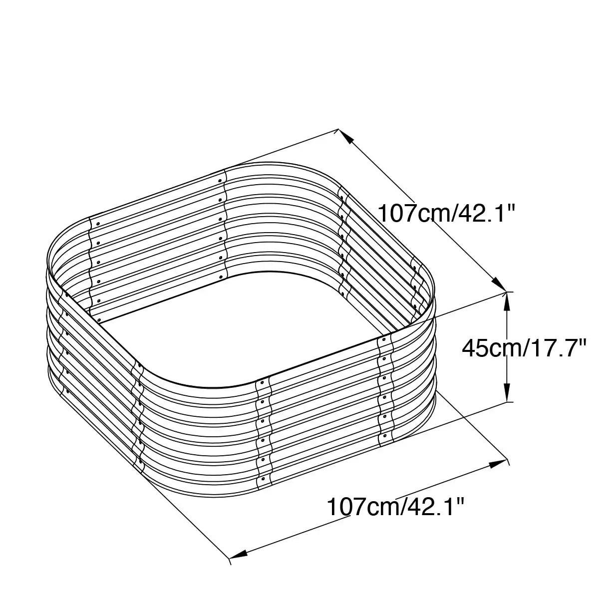 Metal Raised Garden Bed Kit, 9-In-1 Modular Design, 18" Tall, Galvanized & Powder Coated, Rubber Edging, TMG-MGB96 - Image 19