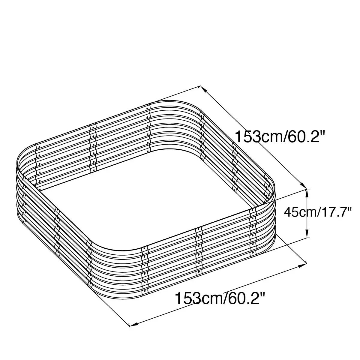 Metal Raised Garden Bed Kit, 9-In-1 Modular Design, 18" Tall, Galvanized & Powder Coated, Rubber Edging, TMG-MGB96 - Image 22