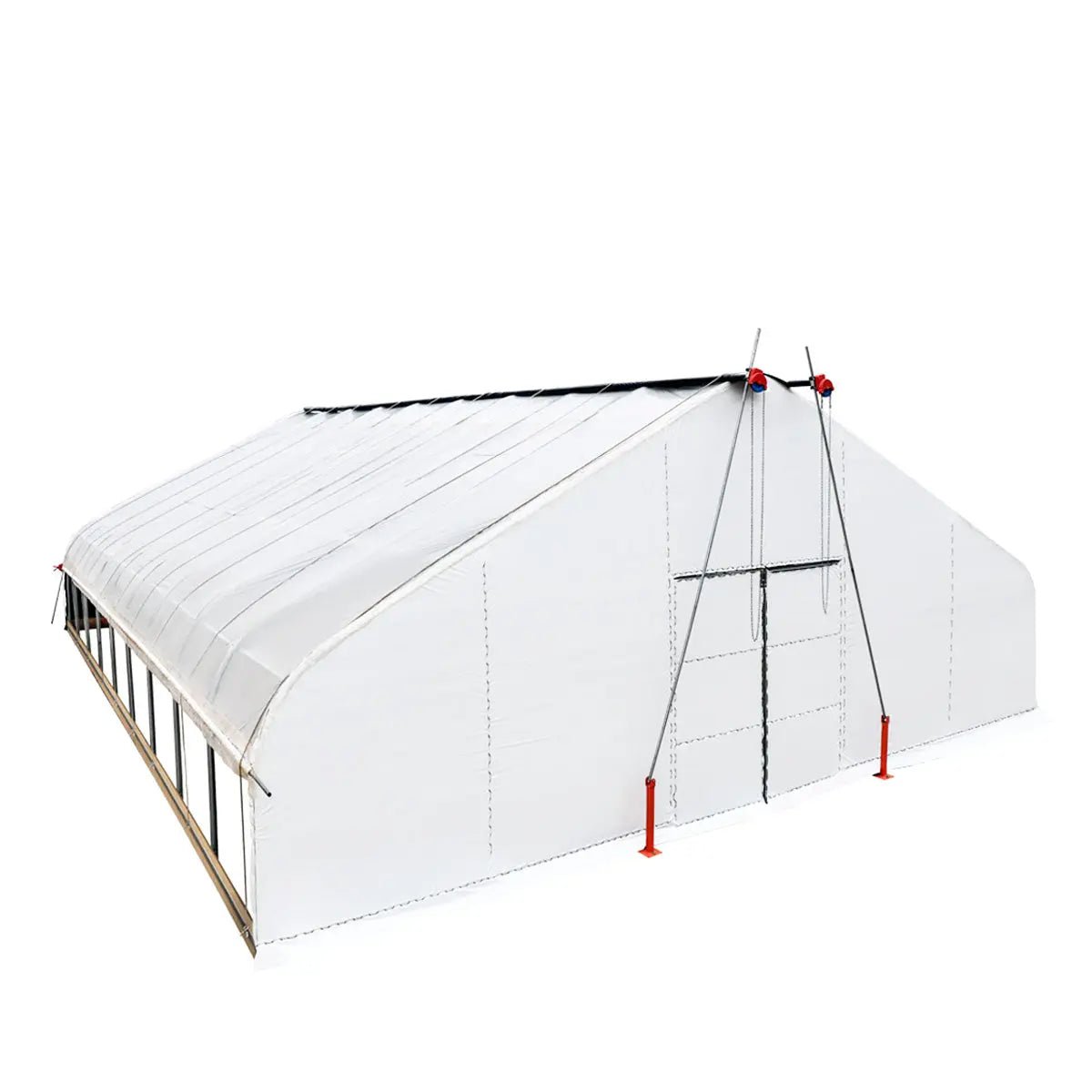 Pro Series 30’ x 40’ Light Deprivation Two Layer Cover Greenhouse Grow Tent, 6-mil Blackout Tarp and Clear Film, Cold Frame, Hand Crank Roll-Up Sides, Peak Ceiling Roof, TMG-GHD3040 - Image 11