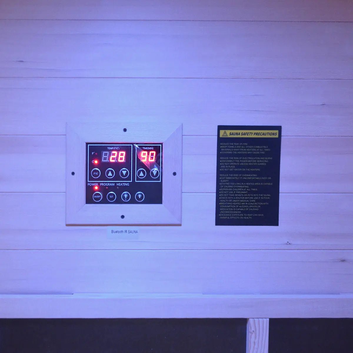 TMG LIVING 1-2 Person Indoor FAR Infrared Sauna Room, Natural Canadian Hemlock, Bluetooth Speakers, Tempered Glass Door, TMG-LSN10 - Image 10