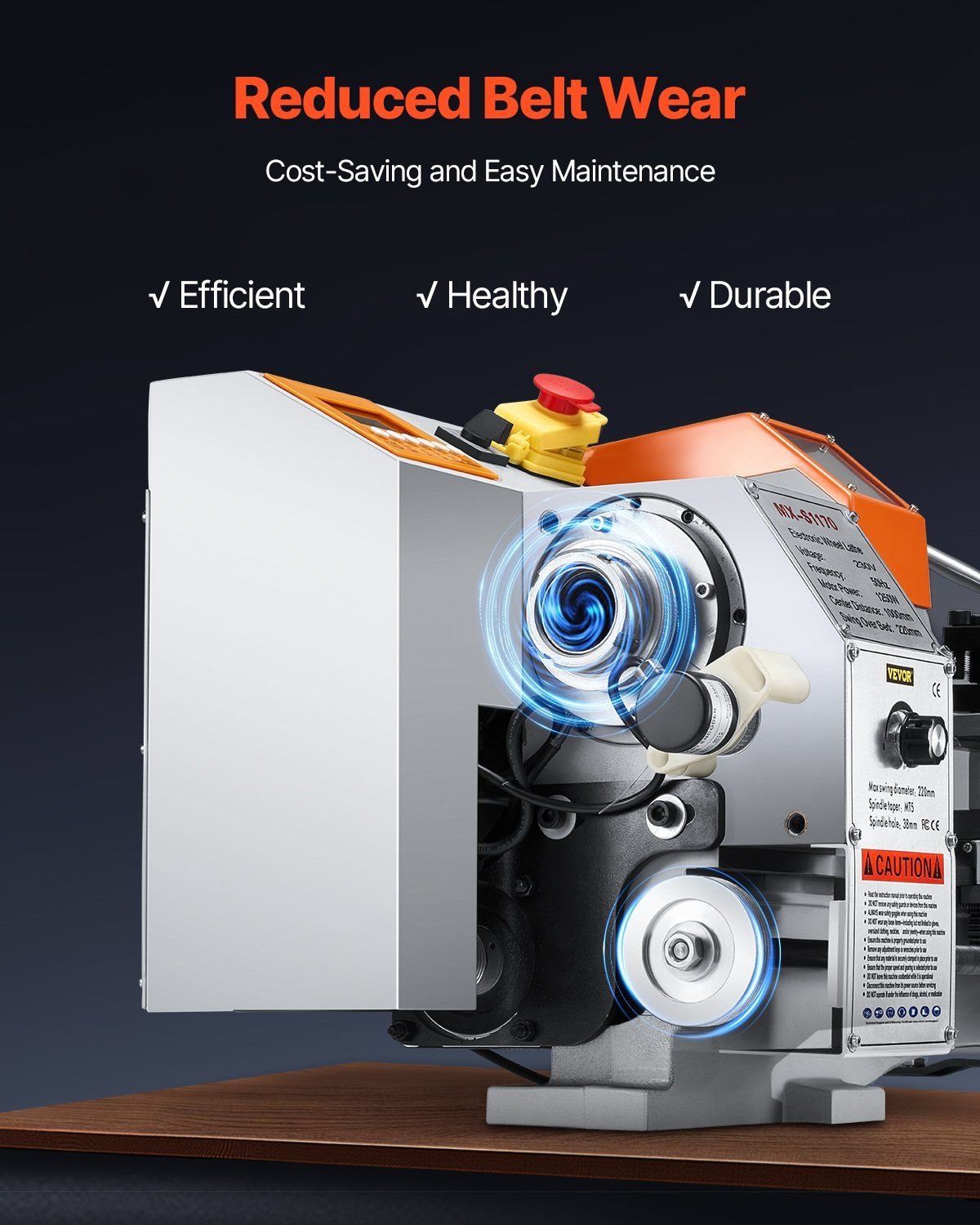 Metal Lathe Machine 8.7 x 39 in Precision Bench Power Metal Lathe Automatic Feed - Image 5