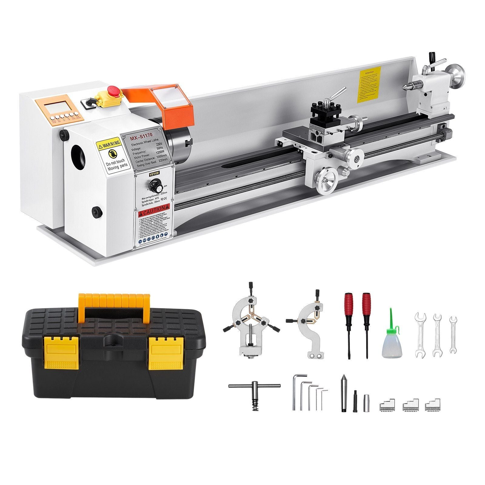 Metal Lathe Machine 8.7 x 39 in Precision Bench Power Metal Lathe Automatic Feed - Image 9