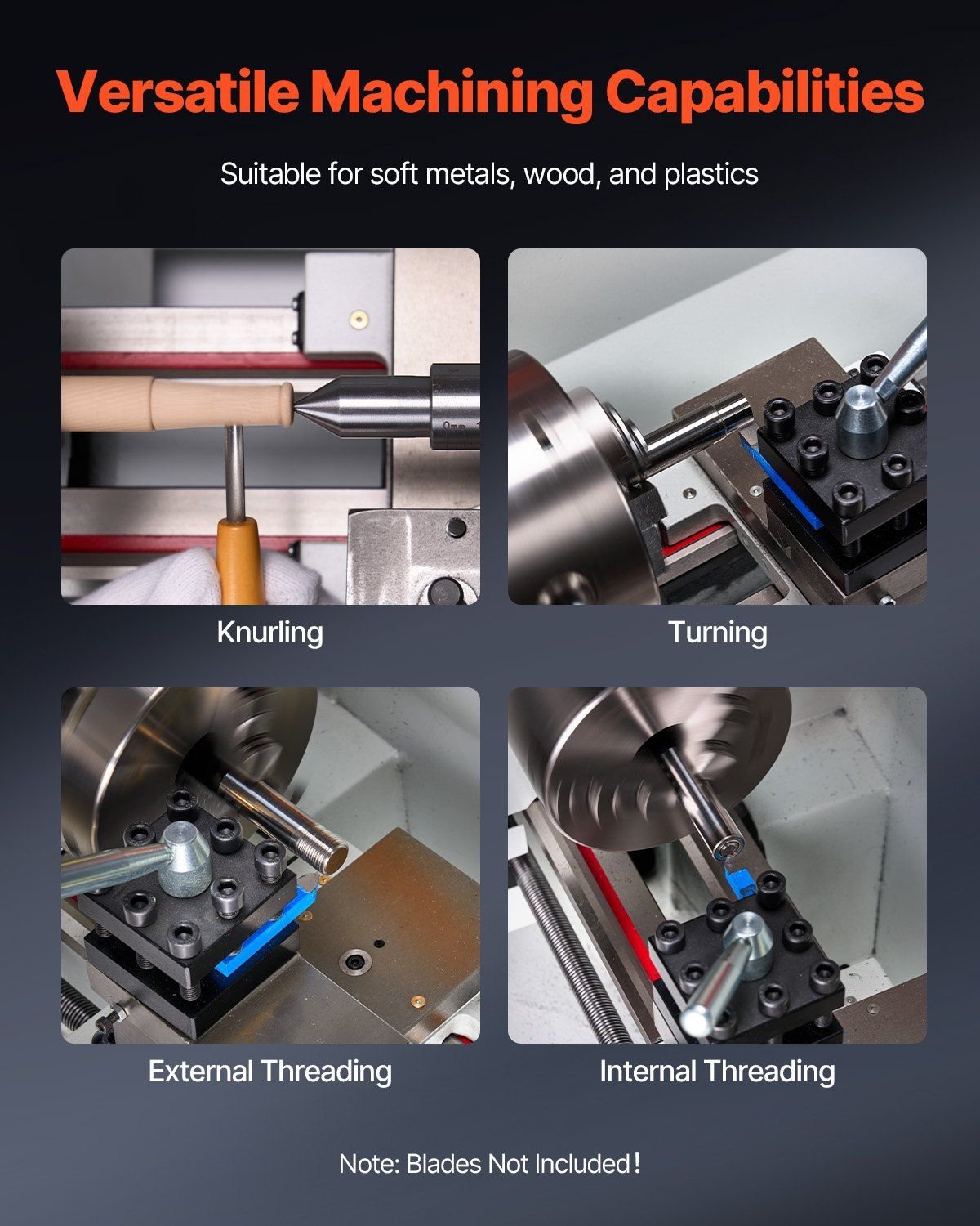 Metal Lathe Machine 8.7 x 39 in Precision Bench Power Metal Lathe Automatic Feed - Image 7