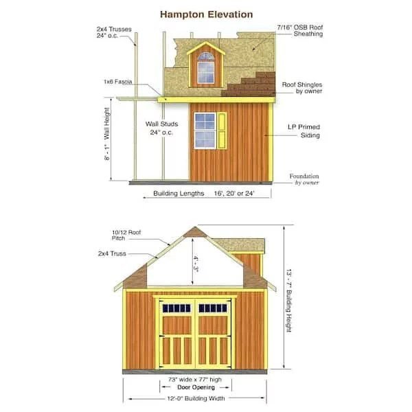 Best barns Hampton 12×16 Wood Storage Shed Kit Installation Included - Image 8