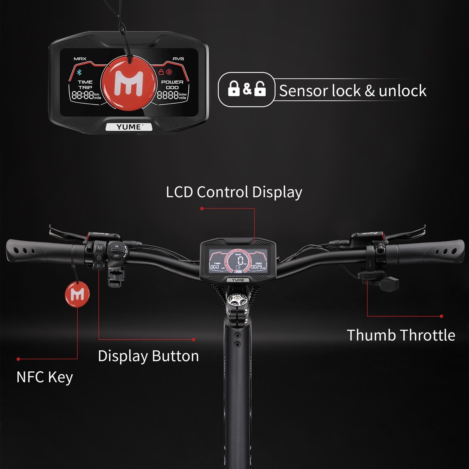 M YUME SCOOTER Hawk Dual Motor Electric Scooters for Adults 2400W 43MPH 43Miles Long Rang E-Scooter - Image 12