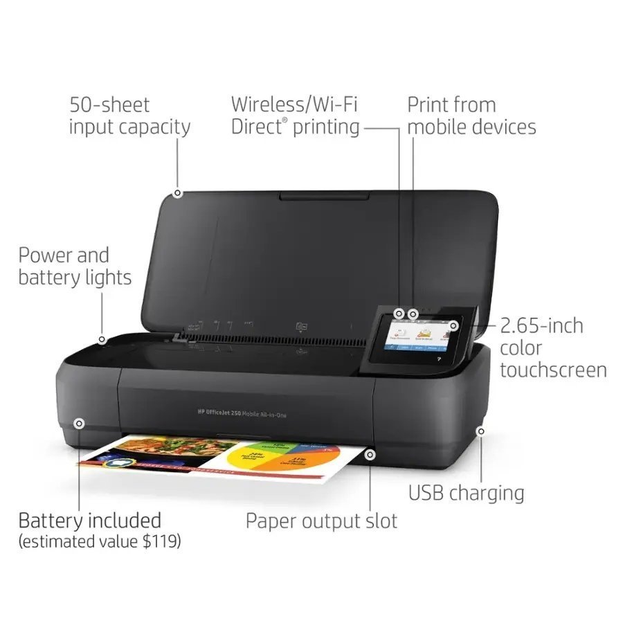 HP OfficeJet 250 Mobile All-in-One Printer - Image 3