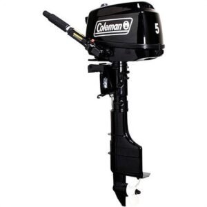 Coleman Powersports 5 HP 4 Stroke Outboard Boat Motor with Easy Pull Start F5BMS