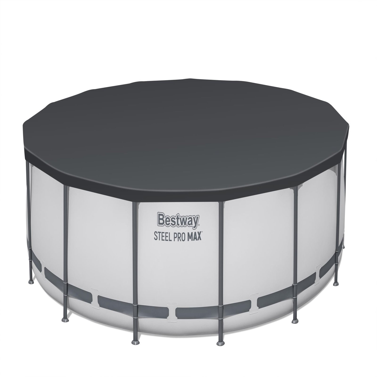 Bestway Steel Pro MAX 10 Foot x 30 Inch Round Metal Frame Above Ground Outdoor Backyard Swimming Pool Set with 330 GPH Filter Pump - Image 4