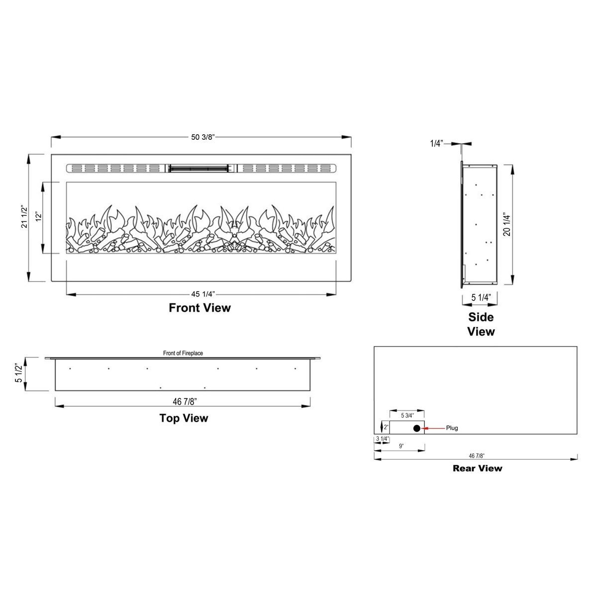 Touchstone Sideline Wall Mount Electric Fireplace - Image 4