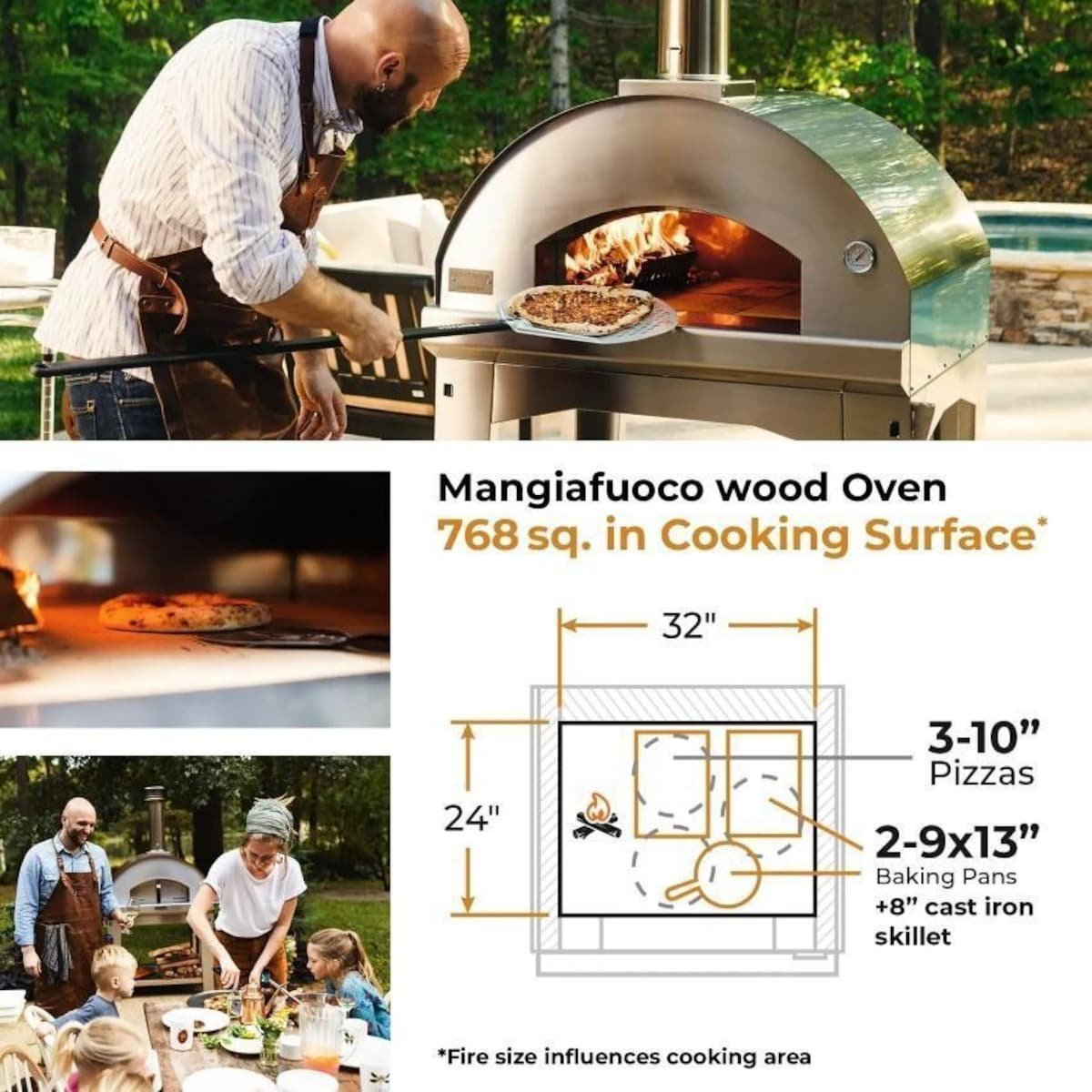 Fontana Forni Mangiafuoco Wood-Fired Pizza Oven – Stainless – FTMF-S - Image 9