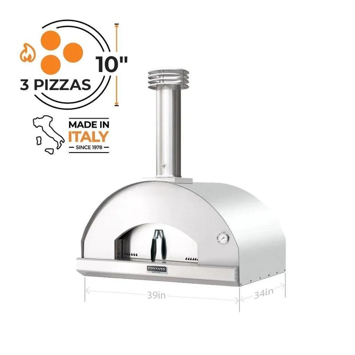 Fontana Forni Mangiafuoco Wood-Fired Pizza Oven – Stainless – FTMF-S - Image 10