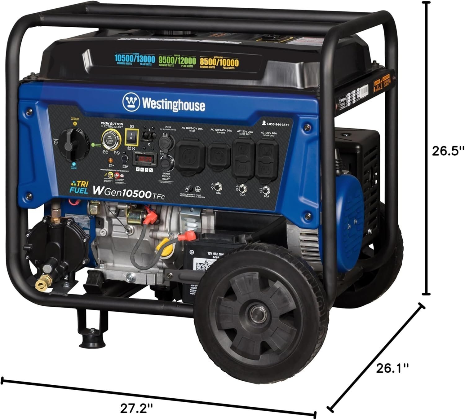 Westinghouse 13,500 Peak Watt Dual Fuel Portable Generator - Image 4