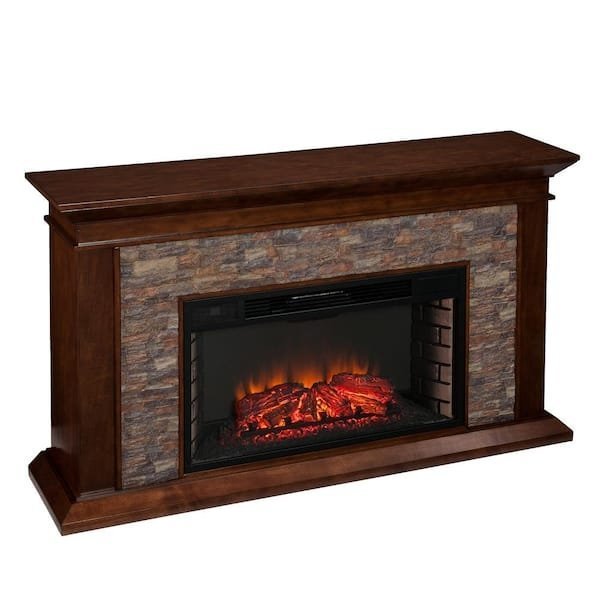 Unbranded Null Ithaca 60 In. W Simulated Stone Electric Fireplace - Image 6
