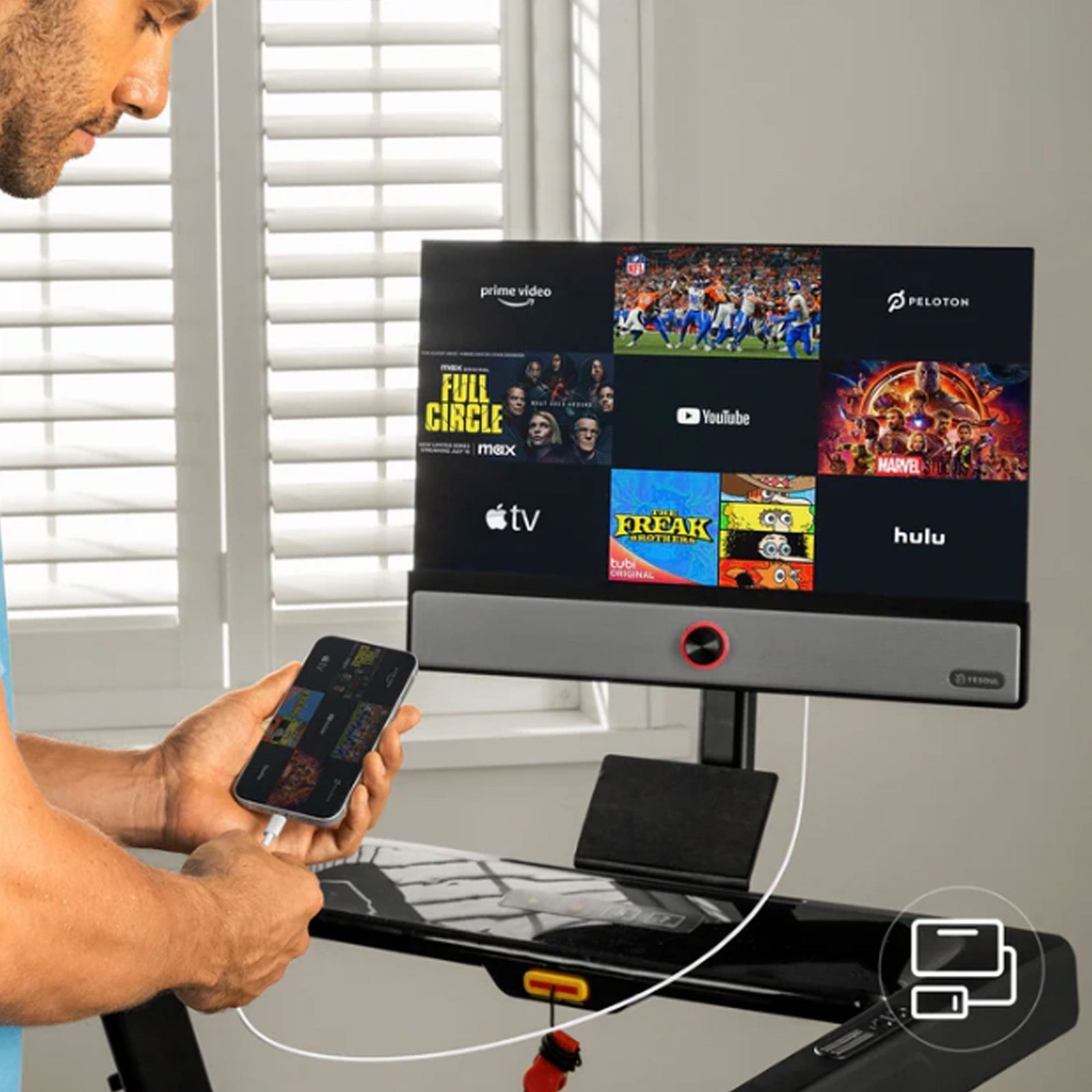 Yesoul T1M Plus Smart Folding Treadmill with 21.5 inch Touchscreen, Brushless Quiet Motor, 3-Level Incline, 9 Mph, App Sync & Space-Saving Design for - Image 5