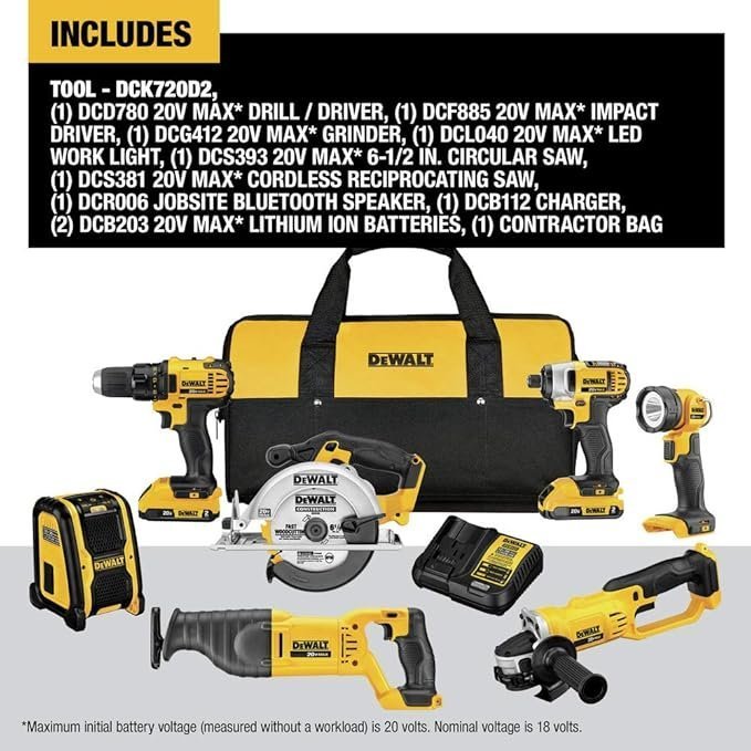 DEWALT 20V MAX Combo Kit, Compact 7-Tool (DCK720D2) - Image 8