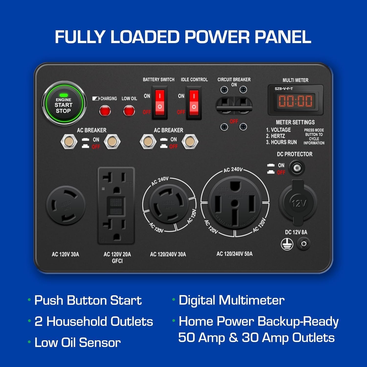 DuroMax XP13000EH 13,000 Watt Dual Fuel Portable Generator - Image 3