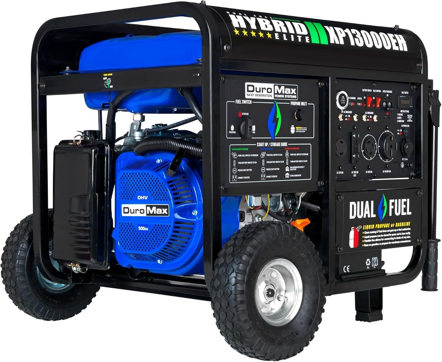 DuroMax XP13000EH 13,000 Watt Dual Fuel Portable Generator