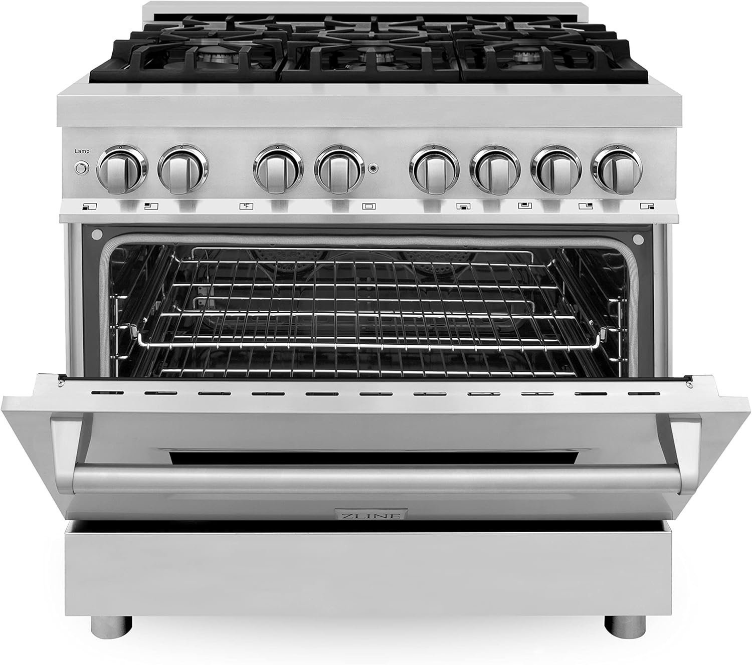 ZLINE 36 in. 4.6 cu. ft. Legacy Dual Fuel Range with 6 Burner Gas Cooktop and Electric Convection Oven in Stainless Steel (RA36) - Image 6