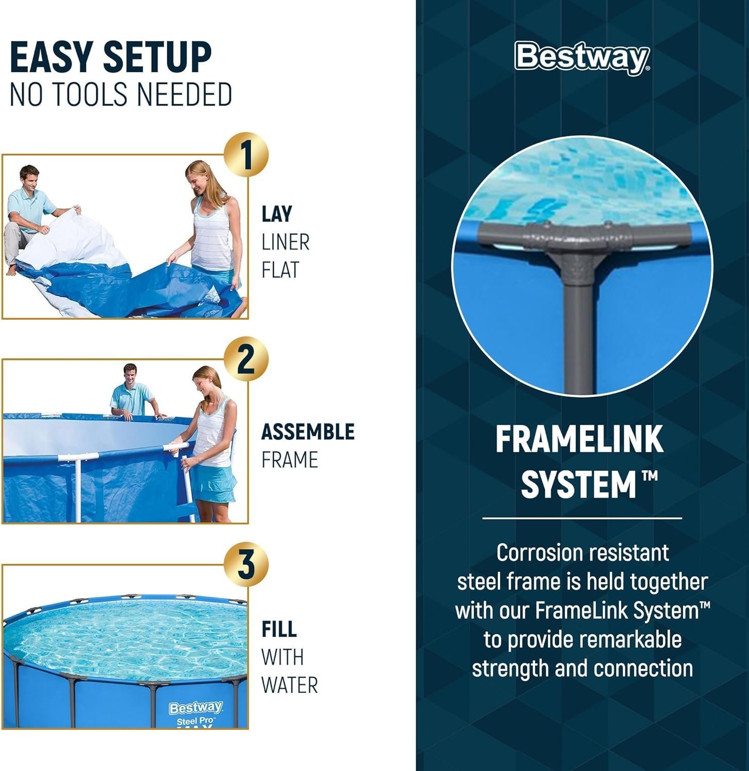 Bestway Steel Pro Max 15′ x 48″ Round Above Ground Pool Kit - Image 4