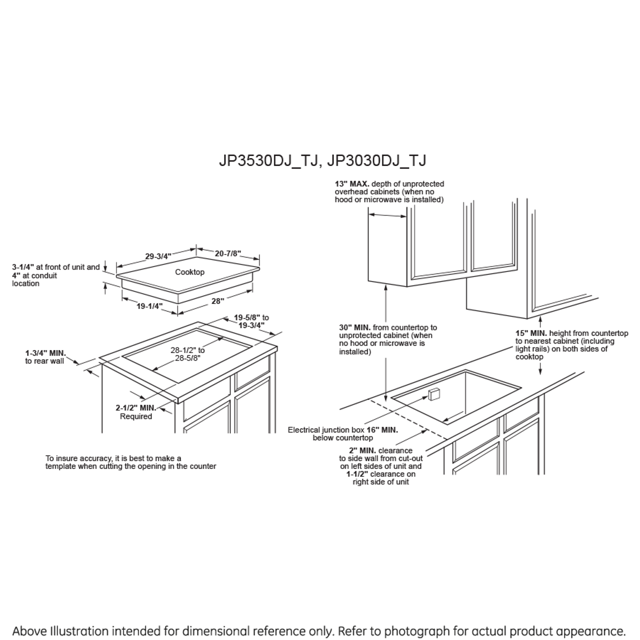 GE 30″ Built-In Knob Control Electric Cooktop JP3030DWBB - Image 3