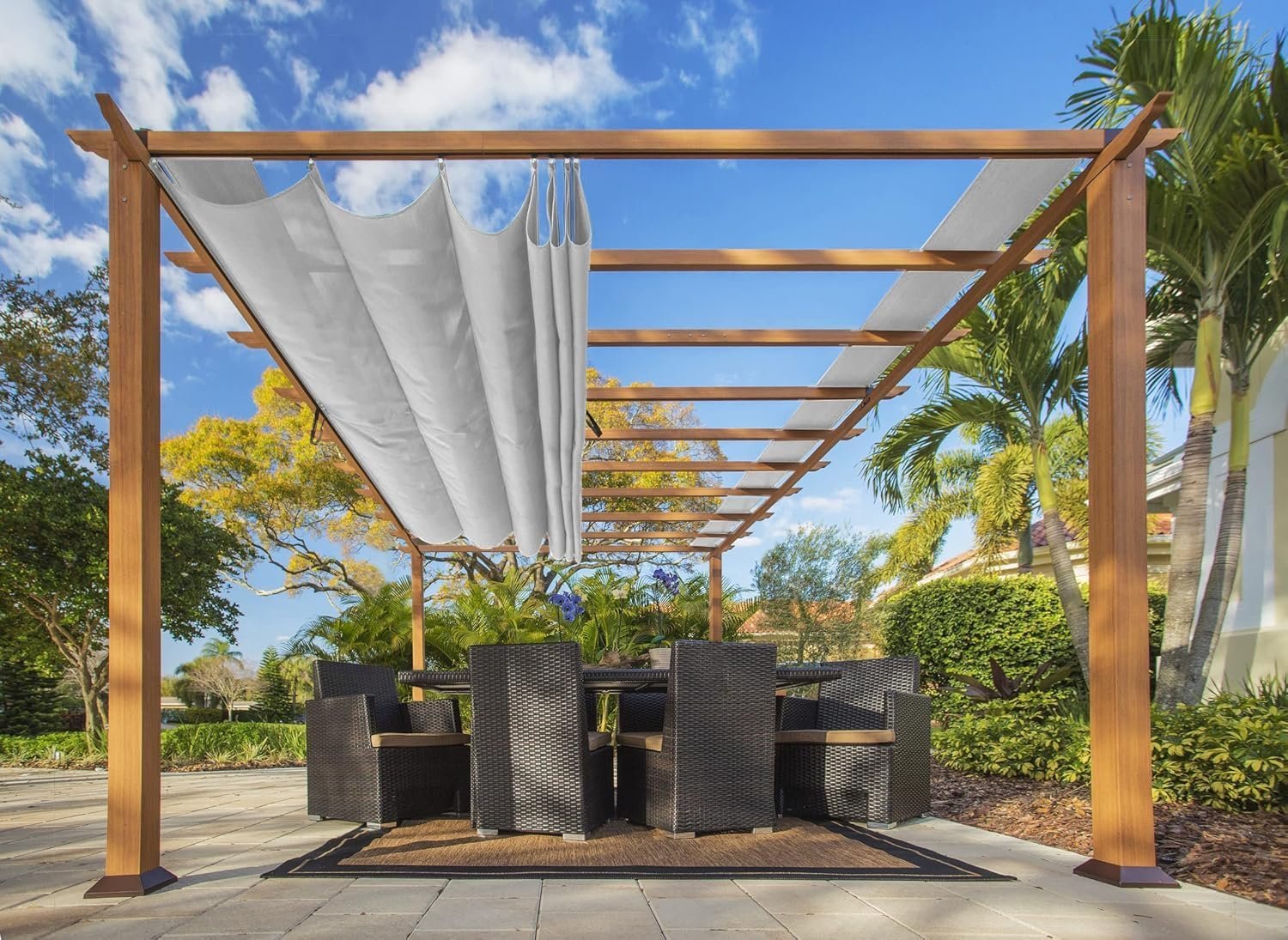 Florence Aluminum Pergola with Canopy Paragon Outdoor - Image 6
