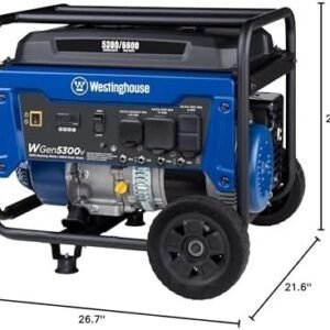 Westinghouse 6600 Peak Watt Home Backup Portable Generator, Transfer Switch Ready 30A Outlet, RV Ready 30A Outlet