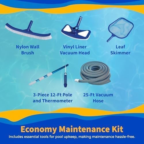 Blue Wave Belize 15-Feet Round 52-Inch Deep 6-Inch Top Rail Metal Wall Swimming Pool Package - Image 8