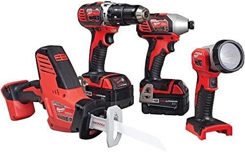 Milwaukee 2695-24 M18 18V Cordless Power Tool Combo Kit with Hammer Drill, Impact Driver, Reciprocating Saw, and Work Light (2 Batteries, Charger, and Tool Case Included) - Image 5