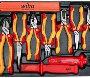 Wiha 32800 Insulated Tool Set with Screwdrivers, Nut Drivers, Pliers, Cutters, Ruler, Knife and Sockets in Rolling Tool Case, 10,000 Volt Tested and 1000 Volt Rated, 80-Piece Set