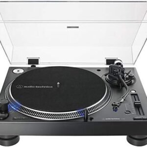 Audio-Technica AT-LP140XP-BK Direct-Drive Professional DJ Turntable, Black, Hi-Fi, Fully Manual, 3 Speed, High Torque Motor
