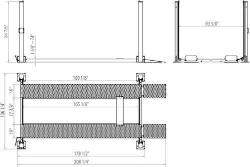 APlusLift HW-8S 8000LB 4-Post Portable Storage Service Car Lift / 3 Year Warranty - Image 7