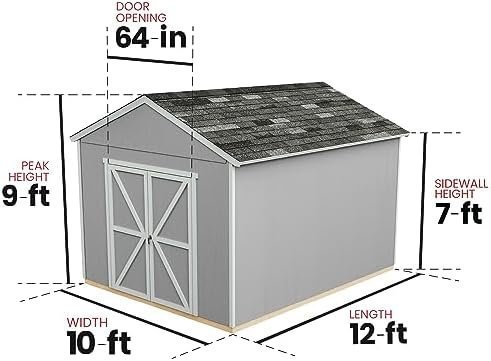 Handy Home Products Rookwood 10×12 Do-It-Yourself Wooden Storage Shed- Does not Include Floor kit, Paint, or Roofing Shingles - Image 8