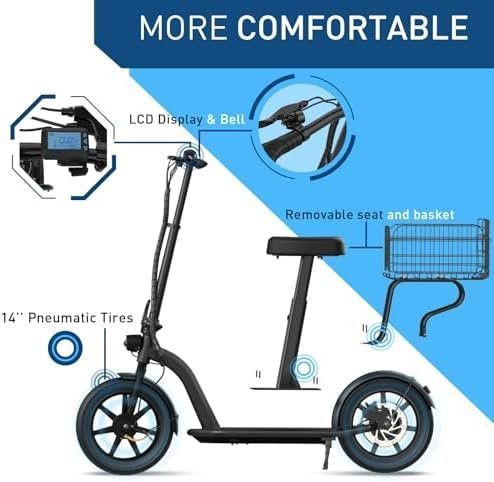 Hiboy MAX Pro Electric Scooter, 46.6 Mi Long Range, 22 MPH Power by 650W MAX Motor, 11” Pneumatic Tires, Split Hub Design, Dual Suspension, 265lbs MAX Load, Commuting Electric Scooter for Adults - Image 6