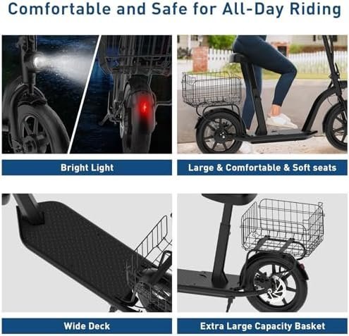 Hiboy MAX Pro Electric Scooter, 46.6 Mi Long Range, 22 MPH Power by 650W MAX Motor, 11” Pneumatic Tires, Split Hub Design, Dual Suspension, 265lbs MAX Load, Commuting Electric Scooter for Adults - Image 4