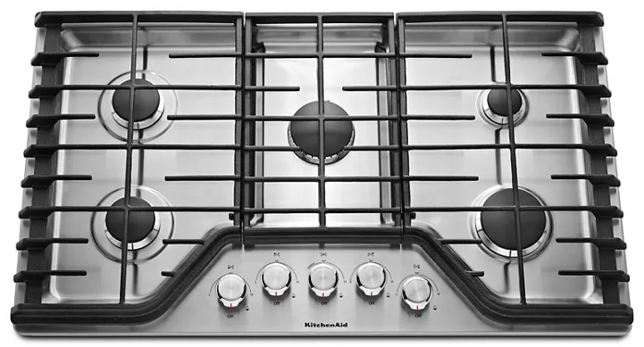 KitchenAid 36″ 5-Burner Gas Cooktop KCGS356ESS - Image 4