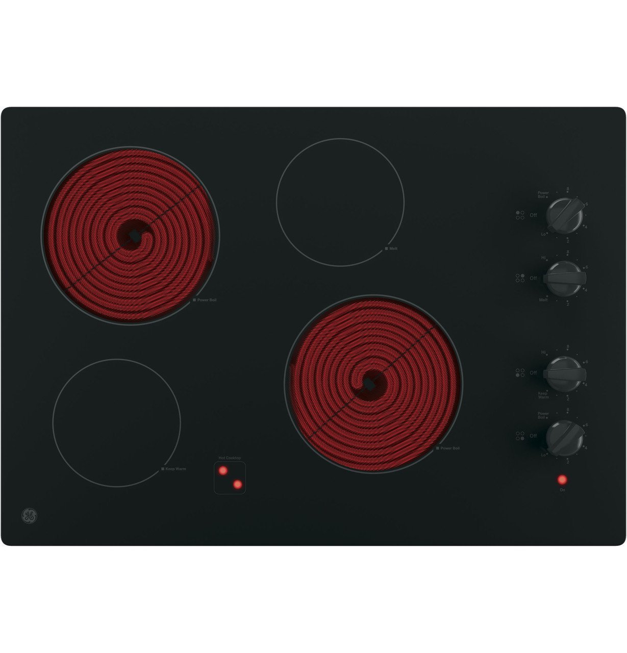 GE 30″ Built-In Knob Control Electric Cooktop JP3030DWBB - Image 5