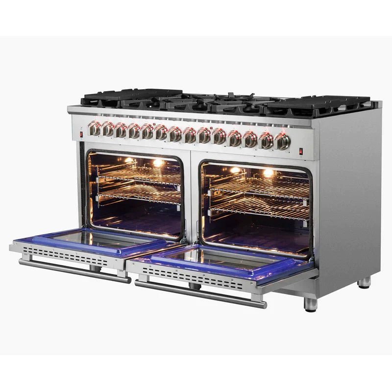 FORNO Massimo 60-Inch Freestanding Dual Fuel Range in Stainless Steel – FFSGS6125-60 - Image 6