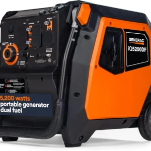 Generac iQ5200 DF 3900 Watt Electric Start Dual Fuel Inverter Generator