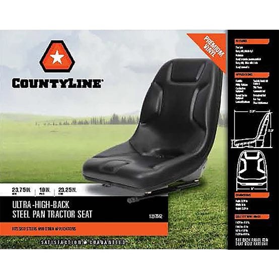 CountyLine 21 in. Ultra High-Back Steel Pan Tractor Seat, Black - Image 3