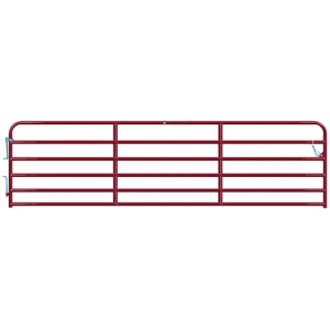 CountyLine 16 ft. 6-Bar Heavy-Duty Tube Gate, 1-3/4 in. Tube, Red