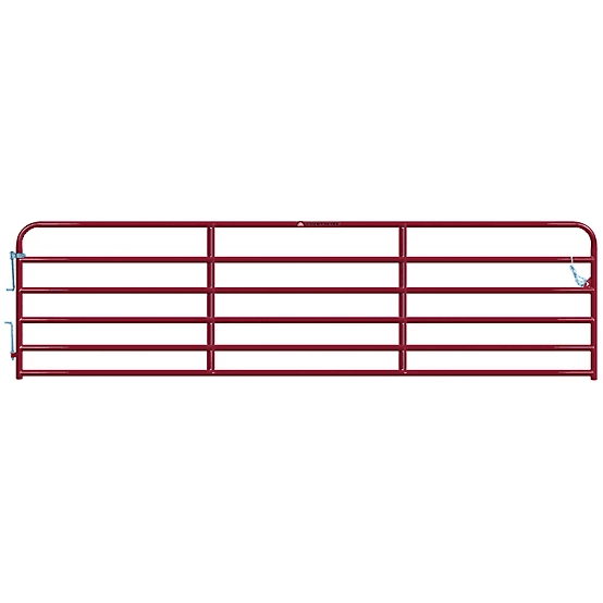 CountyLine 16 ft. 6-Bar Heavy-Duty Tube Gate, 1-3/4 in. Tube, Red