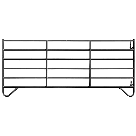 CountyLine 5 ft. x 12 ft. 6-Bar Equine Corral Panel, 1-3/4 in. Tube, Gray