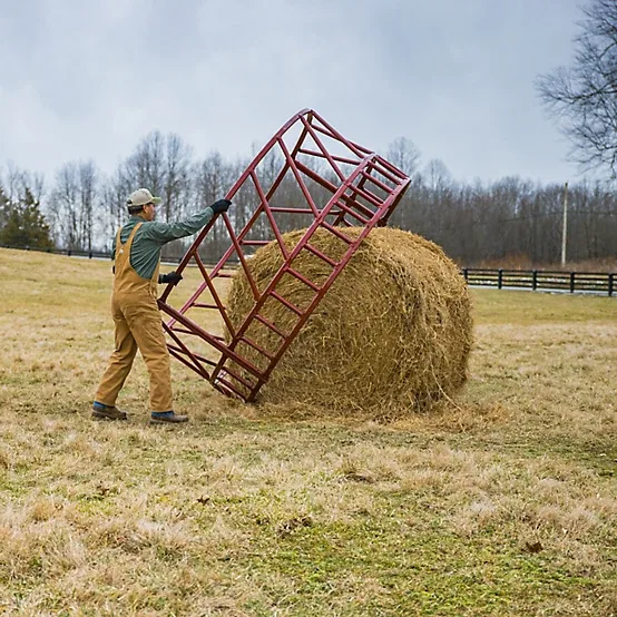 CountyLine 1 Round Bale 8 ft. x 45 in. Heavy-Duty Hay Bale Feeder for Cattle - Image 4
